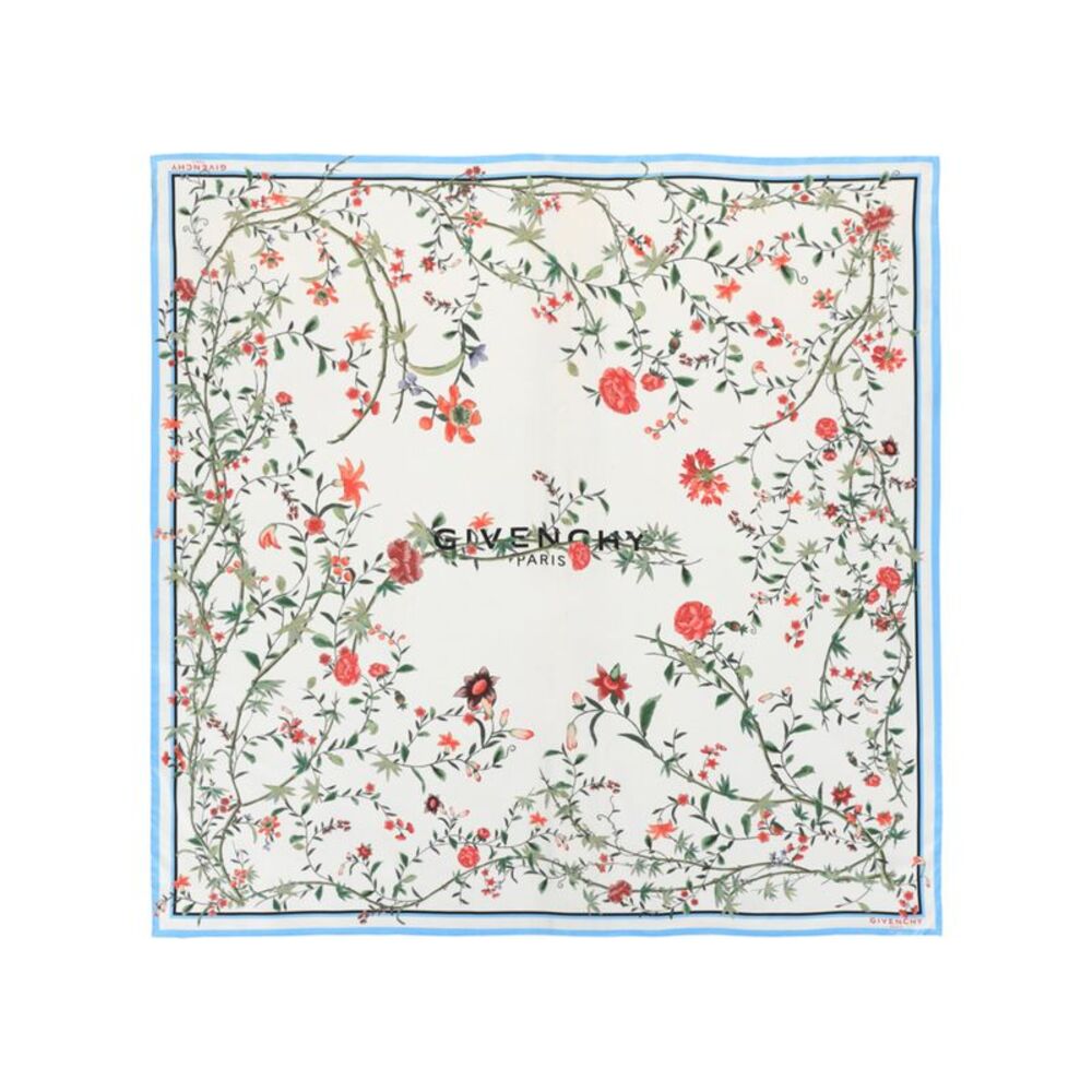 Givenchy Floral Print Silk Square Scarf Womens